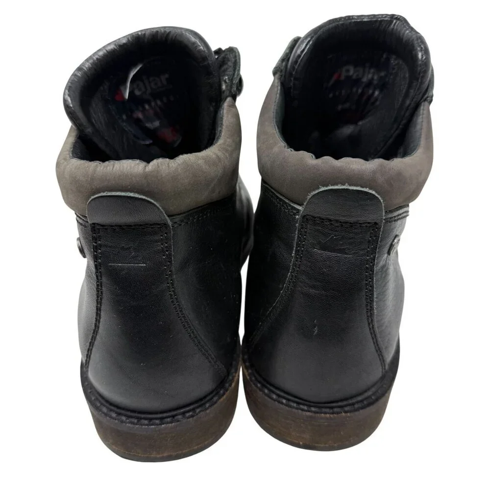 Pajar Canada Mens Black Leather Lace-Up Boots Size 11 Waterproof Impermeable